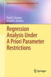 book Regression Analysis Under A Priori Parameter Restrictions