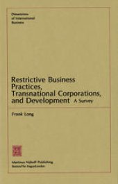 book Restrictive Business Practices, Transnational Corporations, and Development: A Survey