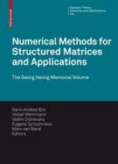 book Numerical Methods for Structured Matrices and Applications: The Georg Heinig Memorial Volume