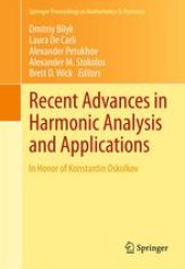 book Recent Advances in Harmonic Analysis and Applications: In Honor of Konstantin Oskolkov