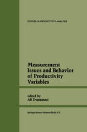 book Measurement Issues and Behavior of Productivity Variables