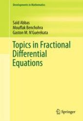 book Topics in Fractional Differential Equations