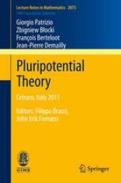 book Pluripotential Theory: Cetraro, Italy 2011, Editors: Filippo Bracci, John Erik Fornæss