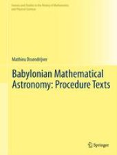 book Babylonian Mathematical Astronomy: Procedure Texts