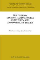 book Multiperson Decision Making Models Using Fuzzy Sets and Possibility Theory