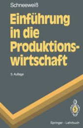 book Einführung in die Produktionswirtschaft