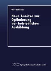 book Neue Ansätze zur Optimierung der betrieblichen Ausbildung