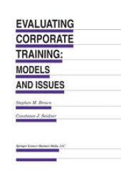 book Evaluating Corporate Training: Models and Issues