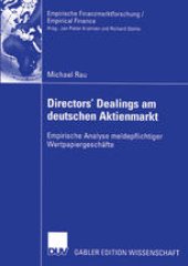 book Directors’ Dealings am deutschen Aktienmarkt: Empirische Analyse meldepflichtiger Wertpapiergeschäfte