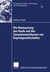 book Die Besteuerung des Kaufs und des Zusammenschlusses von Kapitalgesellschaften