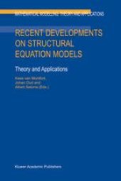 book Recent Developments on Structural Equation Models: Theory and Applications