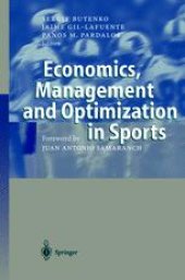 book Economics, Management and Optimization in Sports