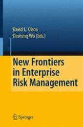 book New Frontiers in Enterprise Risk Management