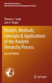 book Models, Methods, Concepts & Applications of the Analytic Hierarchy Process