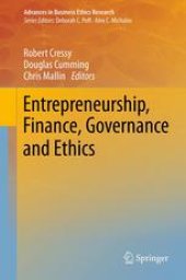 book Entrepreneurship, Finance, Governance and Ethics