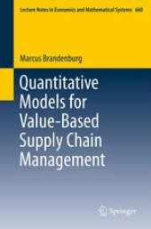 book Quantitative Models for Value-Based Supply Chain Management