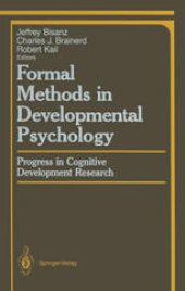 book Formal Methods in Developmental Psychology: Progress in Cognitive Development Research