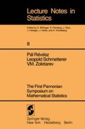 book The First Pannonian Symposium on Mathematical Statistics