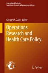 book Operations Research and Health Care Policy