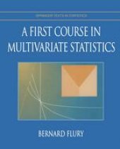 book A First Course in Multivariate Statistics