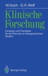 book Klinische Forschung: Hinweise und Checkliste für die Planung von therapeutischen Studien