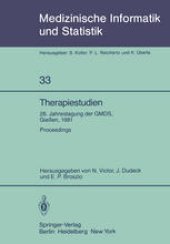 book Therapiestudien: 26. Jahrestagung der GMDS, 21. – 23. September 1981, Gießen. Proceedings