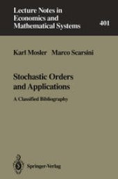 book Stochastic Orders and Applications: A Classified Bibliography