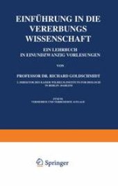 book Einfuhrung in die Vererbungswissenschaft