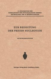 book Zur Bedeutung der Freien Nucleotide