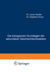 book Die biologischen Grundlagen der sekundären Geschlechtscharaktere