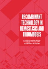 book Recombinant Technology in Hemostasis and Thrombosis