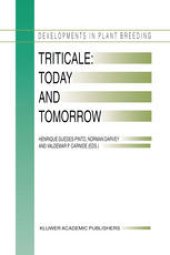 book Triticale: Today and Tomorrow