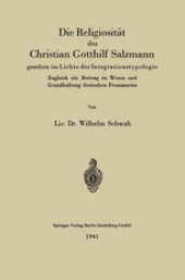 book Die Religiosität des Christian Gotthilf Salzmann: gesehen im Lichte der Integrationstypologie