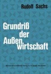 book Grundriß der Außenwirtschaft