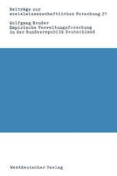 book Empirische Verwaltungsforschung in der Bundesrepublik Deutschland: Eine Bibliographie-Analyse