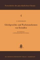 book Gleichgewichts- und Wachstumsformen von Kristallen