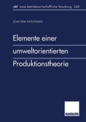 book Elemente einer umweltorientierten Produktionstheorie