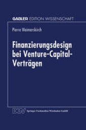 book Finanzierungsdesign bei Venture-Capital-Vertragen