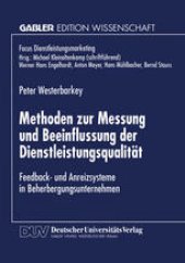 book Methoden zur Messung und Beeinflussung der Dienstleistungsqualität: Feedback- und Anreizsysteme in Beherbergungsunternehmen