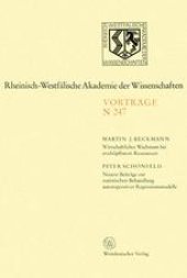 book Wirtschaftliches Wachstum bei erschopfbaren Ressourcen. Neuere Beitrage zur statistischen Behandlung autoregressiver Regressionsmodelle: 225. Sitzung am 5. Juni 1974 in Dusseldorf