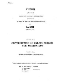 cover of the book Calcul formel sur ordinateur