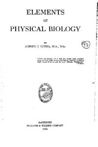 cover of the book Elements of physical biology