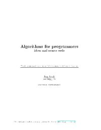 cover of the book Algorithms for programmers: ideas and source code