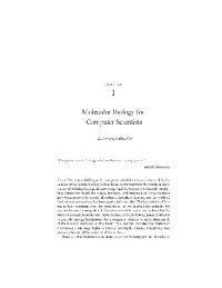 cover of the book Molecular biology for computer scientists