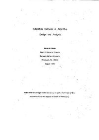 cover of the book Statistical methods in algorithm design and analysis (thesis)