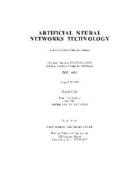 cover of the book Artificial neural networks technology. DACS report