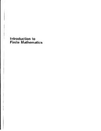 cover of the book Introduction to finite mathematics