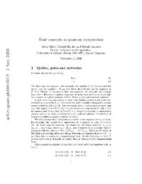 cover of the book Basic concepts in quantum computation