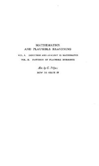 cover of the book Mathematics and plausible reasoning