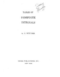 cover of the book Tables of indefinite integrals